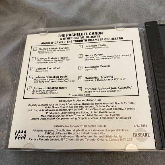 THE PACHELBEL CANON AND OTHER DIGITAL DELIGHTS CD - ANDREW DAVIS - Picture 7 of 9